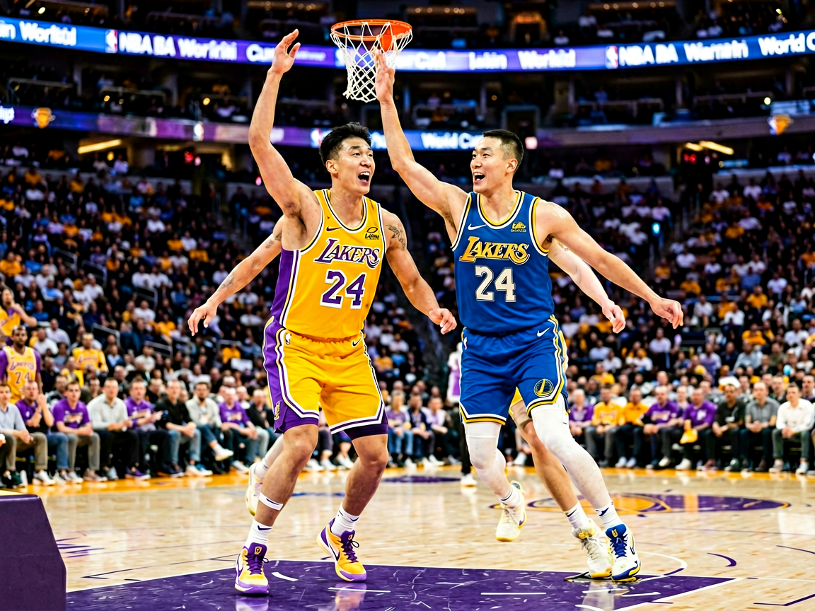 NBA常规赛湖人对阵勇士比赛现场